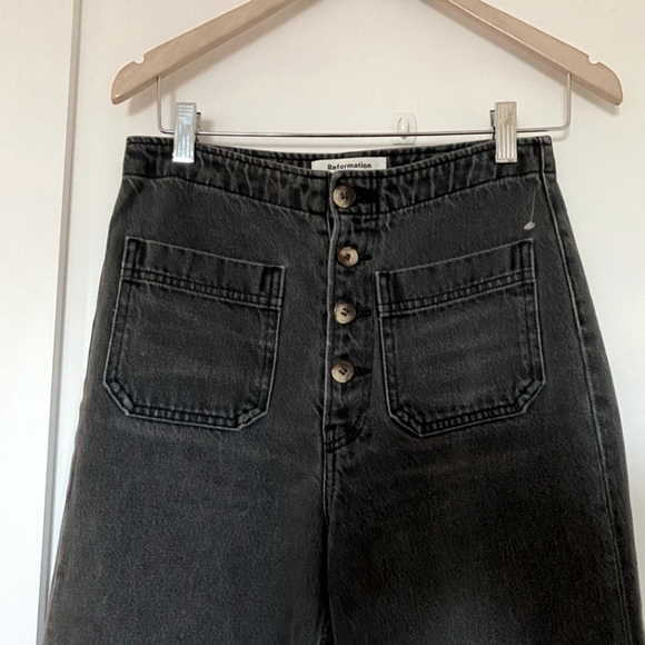 Reformation Eloise Cropped High-Rise Wide-Leg Jeans - Picture 4 of 6